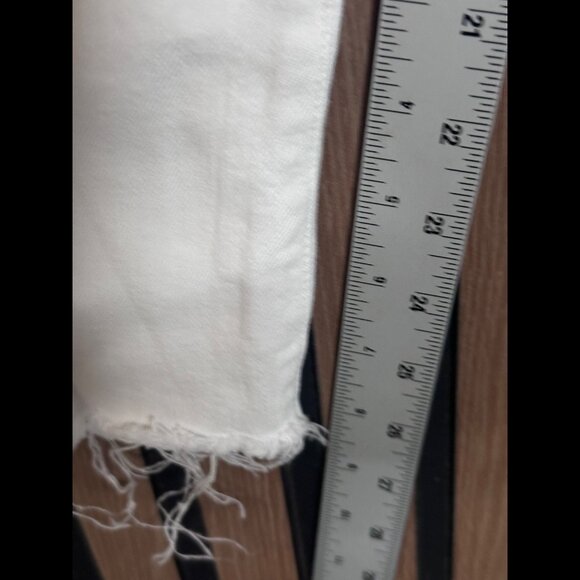 Frame Jeans 30 Womens White Le High Straight Denim Frayed Belted - Picture 5 of 9
